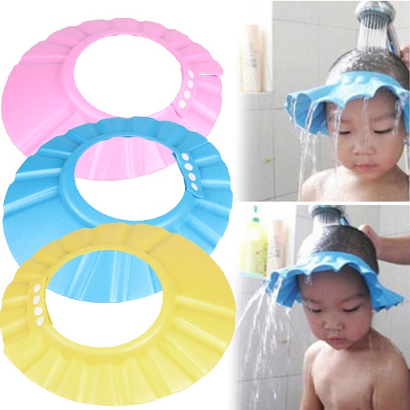 Adjustable Baby Shampoo Bath Shower Cap Hat Wash Hair Shield for Kids Children