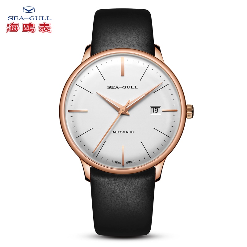 Seagull men's watch 18k gold automatic mechanical watch Bauhaus style business men's watch 619.517 official authentic