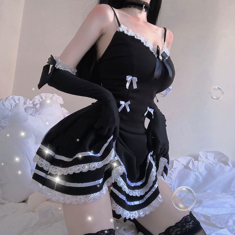 Lolita Uniform Sexy Outfits Plus Halloween Costumes for Women Adult Maid Dress Cosplay Lingerie Late Night French Maid Costume