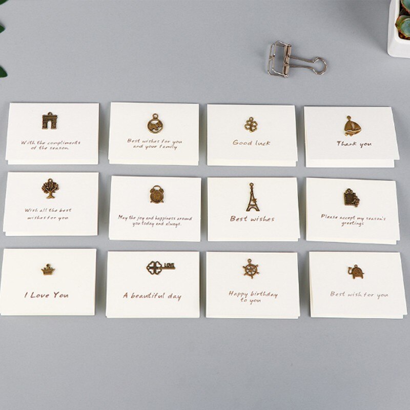 1SET Greeting card with envelope Folding cards MINI DIY Wedding invitation card gift message