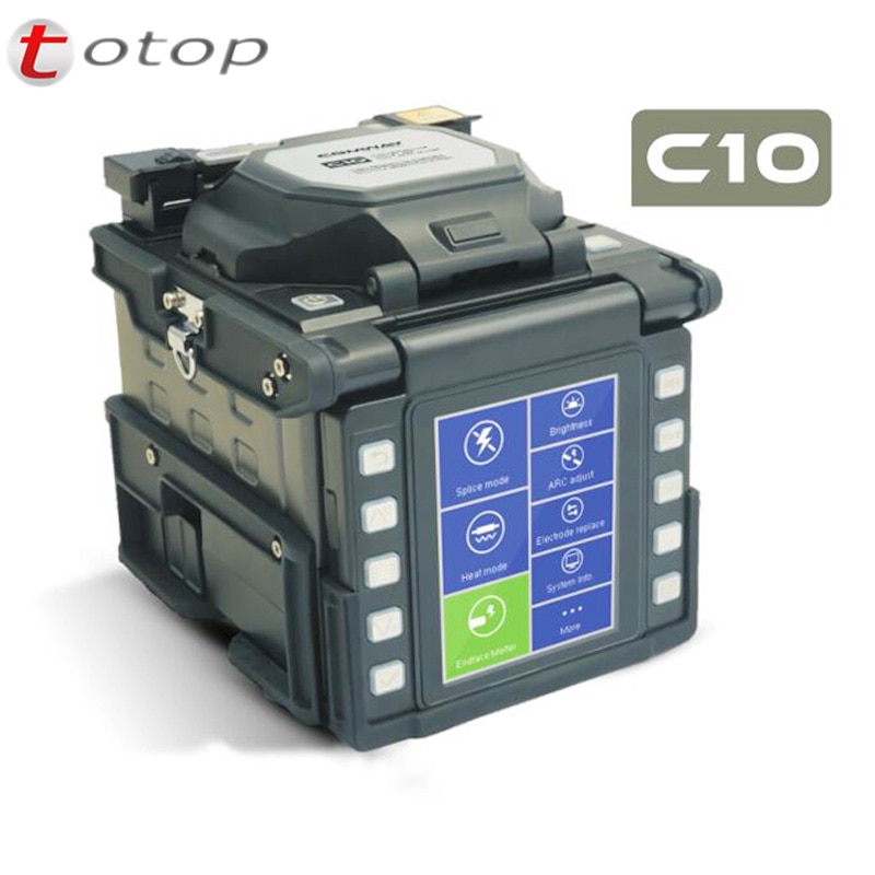 Multi-language USA Comway C10 optical fusion splicer 6 motors core alignment fiber endface melter 2 in 1 ARC Splicing machine