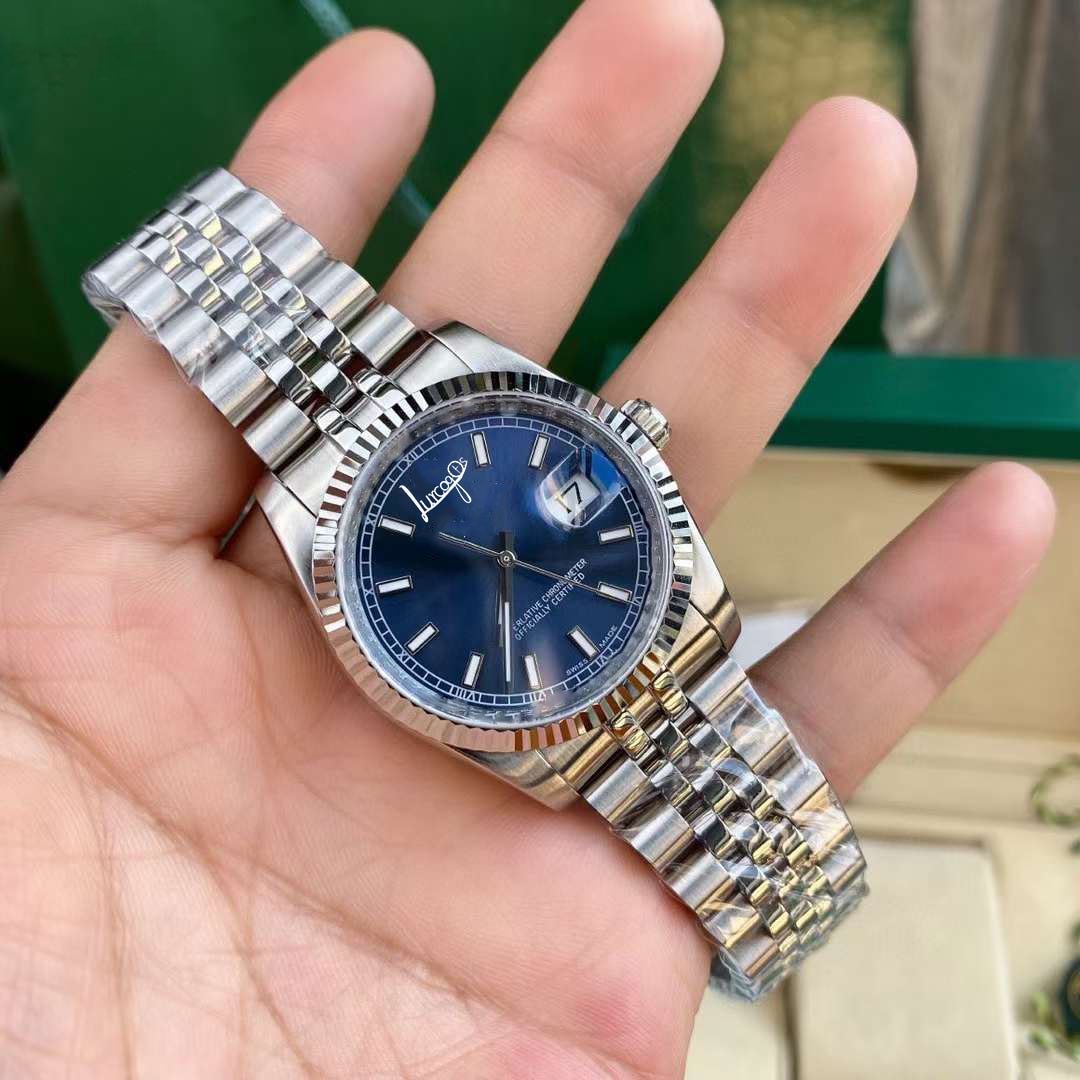 Wholesale high quality dayjust watch N2836 movement sapphire glass blue dial luxury watch original box