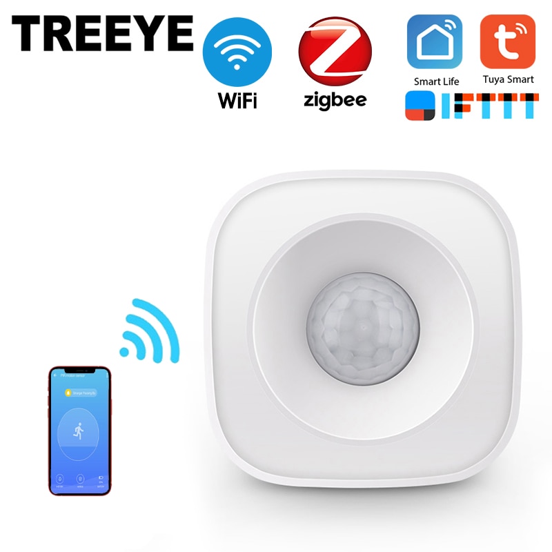 TREEYE WiFi Human Body Sensor Wireless Smart Body Movement PIR Motion Sensor Zigbee Use With Gateway Tuya Smart Life App