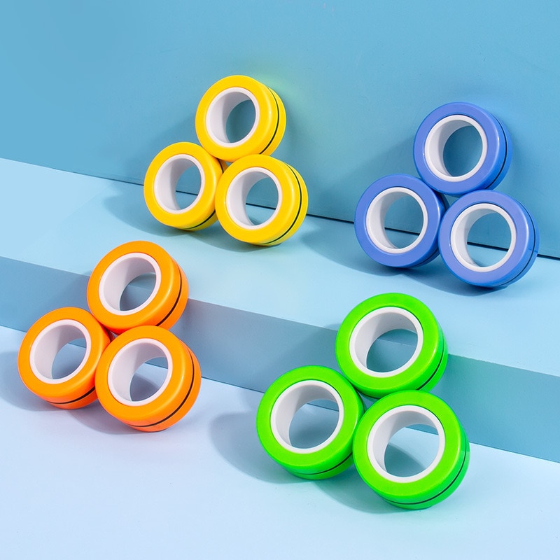 Anti-Stress Magnetic Rings Fidget Unzip Toy Magic RingTools Children Magnetic Ring Finger Spinner Ring Adult Decompression Toys