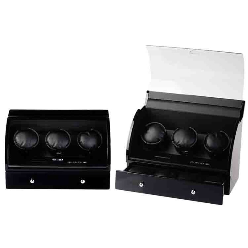 3 slots High Class Motor Watch Shaker Watch Winder Case Holder Display wooden watch winder box 200909-57