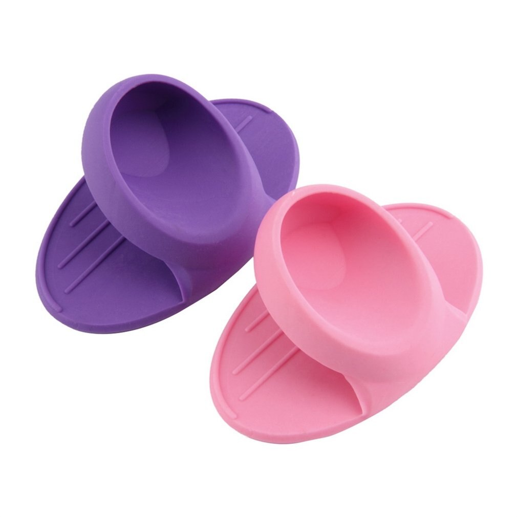 New 1pcs Kitchen Dishes Silicone Oven Heat Insulated Finger Glove Mitt Cute Cooking Microwave Non-slip Gripper Pot Holder