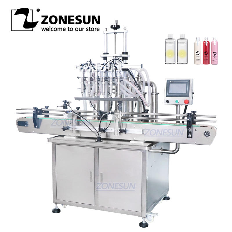 ZONESUN ZS-YT6T-6Y Automatic Pneumatic Fruit Juice Soap Detergent 6Heads Bottle Filling Machine Line With Cheap Price