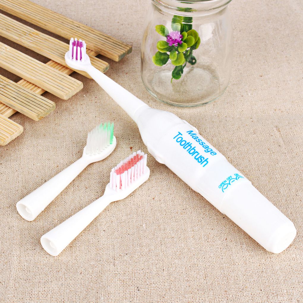 Electric Toothbrush Adult Massage Toothbrushes Massager Waterproof Portable Travel Whitening Tooth Brush with 2 Brush Heads