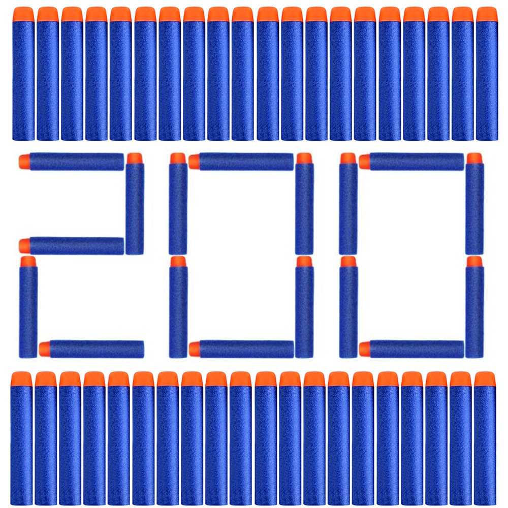7.2cm 200Pcs for Nerf Bullets Refill Darts Premium Foam Bullets Pack Compatible for Nerf N-Strike Elite Guns Toy Gun Accessories