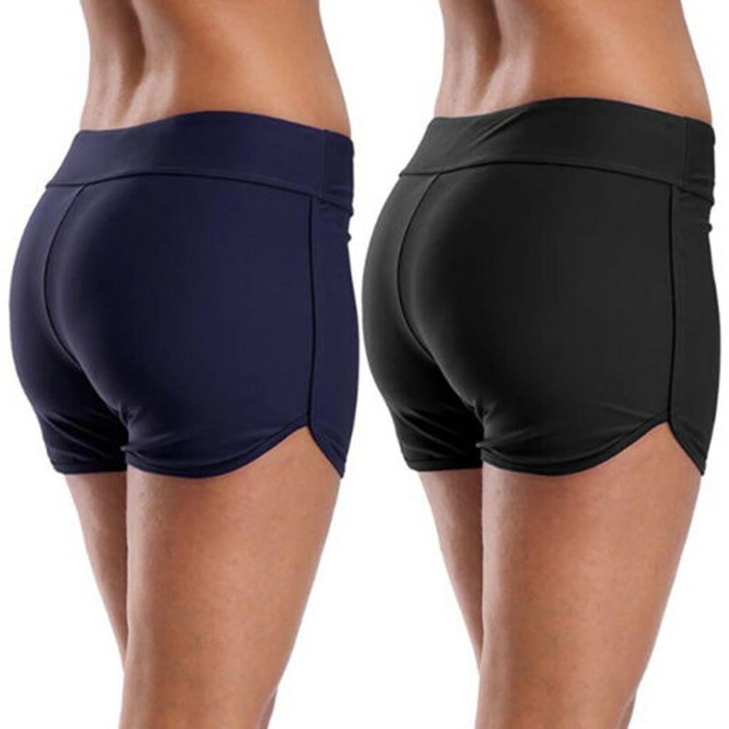 Women Black Blue Swim Bikini Bottom Tankini Shorts Swimwear Beach Bathing Suit Beach Sexy Solid Color Maillot De Bain Femme