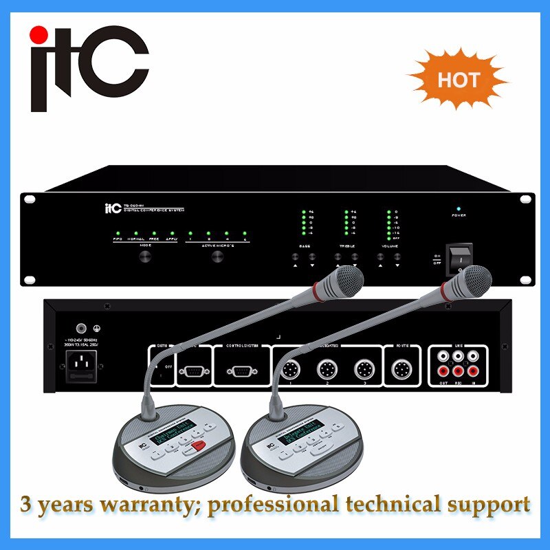 Power Audio 4 Channels Mixer Digital Conference System Controller Amplifier