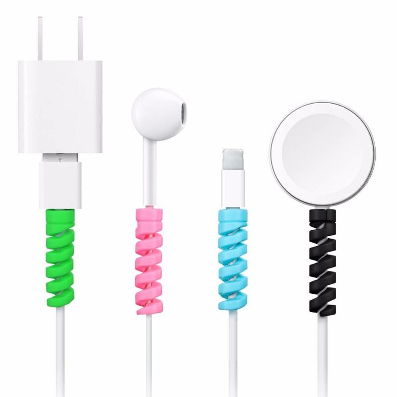 4pcs Charging Cable Protector For Phones Cable Holder Cover Cable Winder Clip For USB Charger Cord Management Cable Organizer
