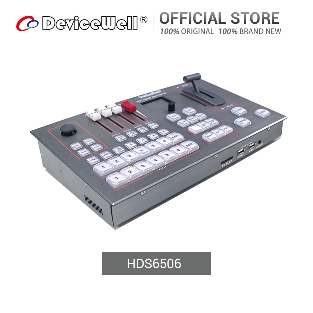 DeviceWell HDS6506 4+2 HD Video Switcher HDMI SDI video mixer for New Media Live Youtube Ins TV Broadcasts pk atem mini pro