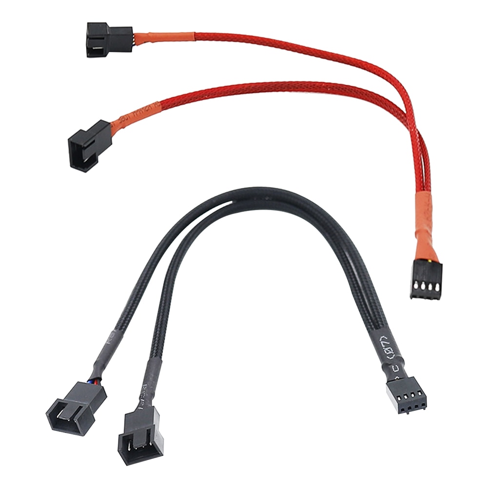 4 Pin Y Splitter Cable 4 Pin PWM Female to 3/4 Pin Motherboard CPU Fan PC Case Fan Extension Adapter Cable Fan Cooling Accessory