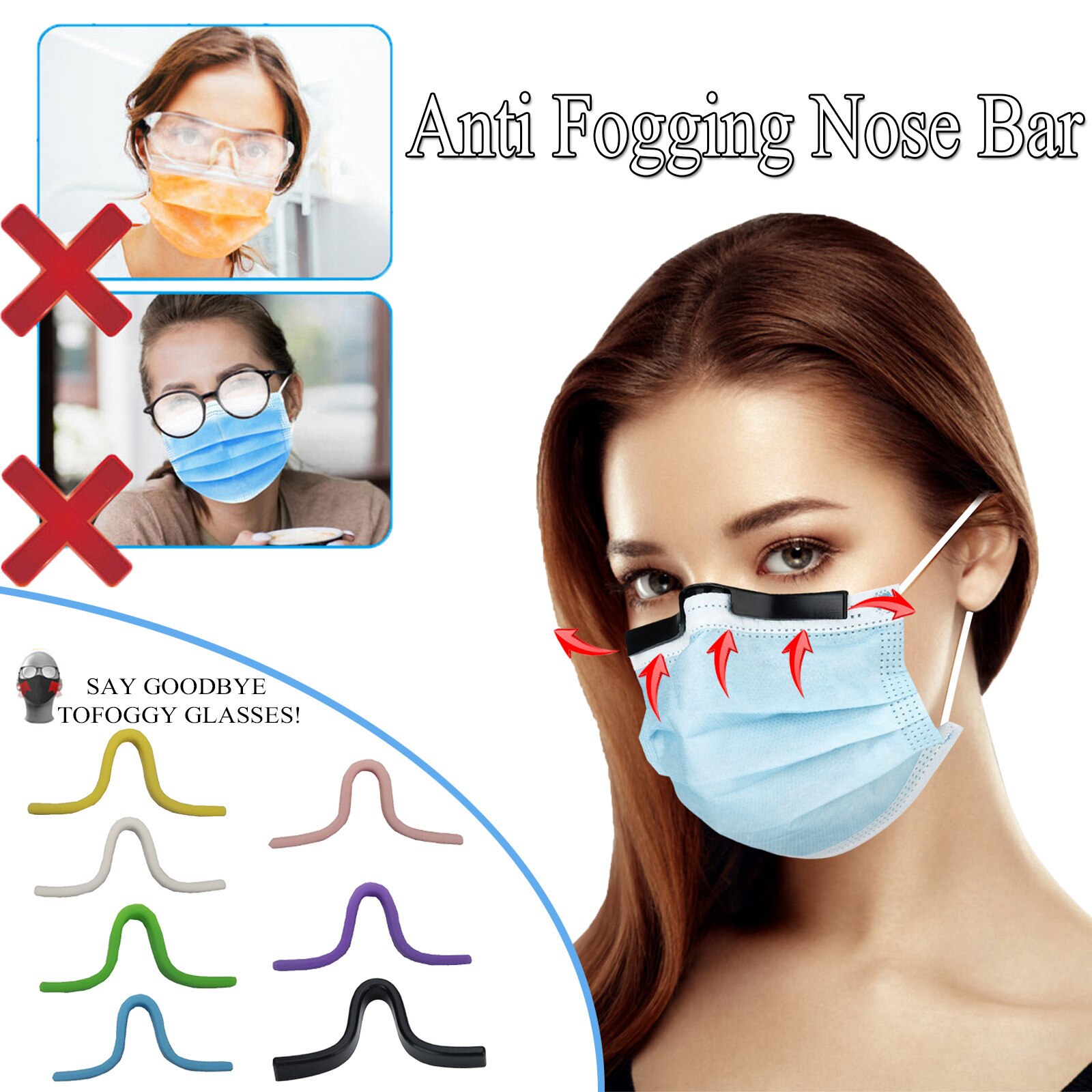 Mask Nose Bracket Silicone Anti-fogging Increases Breathing Space Face Mask Nose Bridge Mask Holder Facemask Accessories Sets