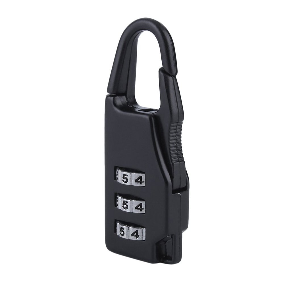 Security 3 Combination Travel zinc alloy Suitcase Luggage Bag Jewelry Boxes Tool Chests Code Lock Zipper Padlock