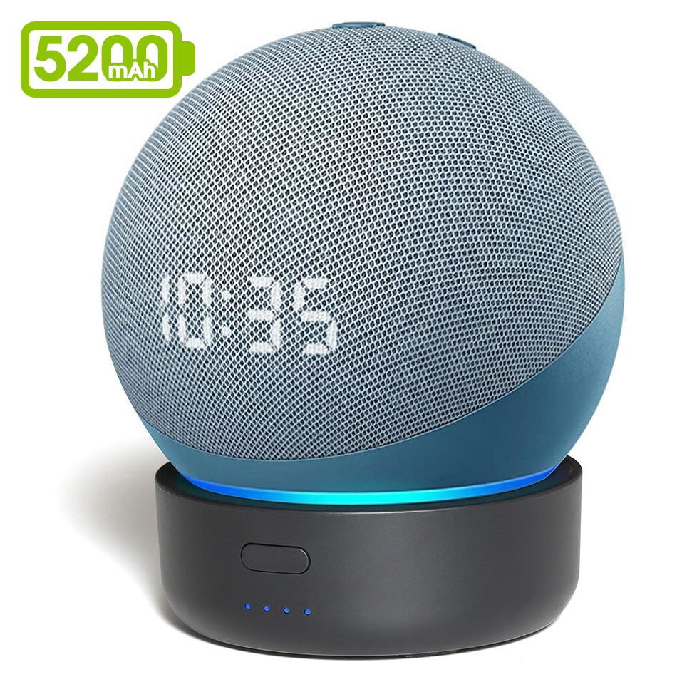 GGMM D4 5200mAh Battery Base for All-new Echo Dot (4th Gen, 2020 release) Smart Alexa Speaker Portable battery for Dot (4th gen)