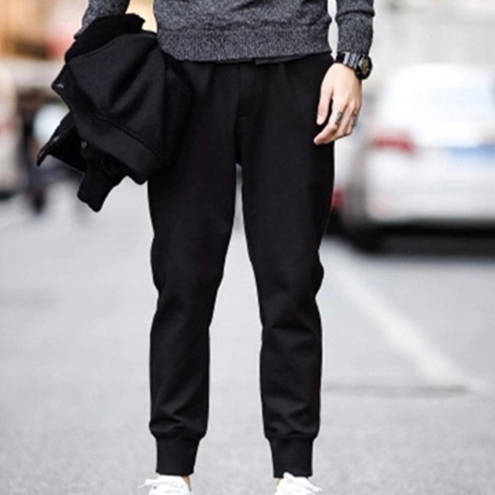 pants men joggers sweatpants Casual Waist Drawstring Ankle Tied Pockets Fitness Sports Long Pencil Pants men Clothing Black 5XL