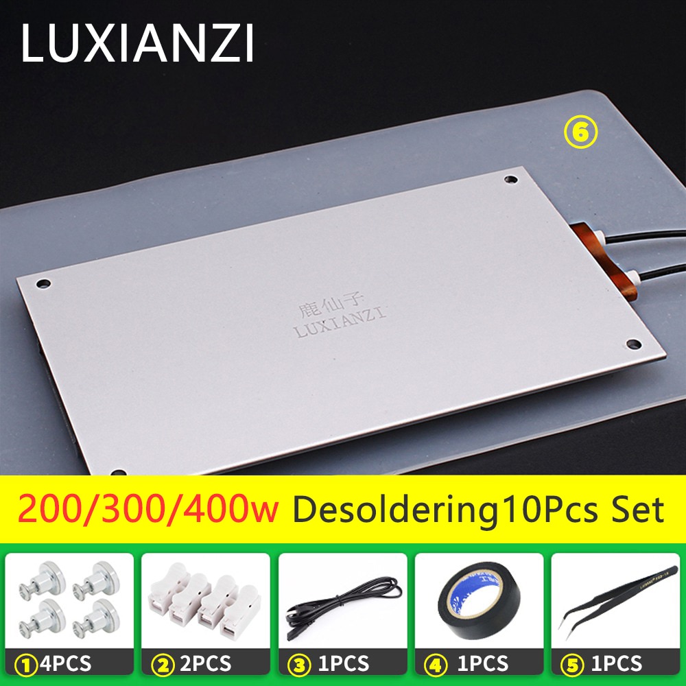 LUXIANZI Aluminum Led Remover BGA Desoldering Station PTC Fever Plate Preheating LCD Strip Chip Repair Thermostat Heating Plate