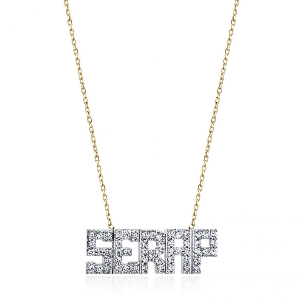 Symbol Gold Gemstone Gold Necklace with Name Comfortable Alphabet Letter Magnificent Trendy Brillant Gorgeous Choker Colorful