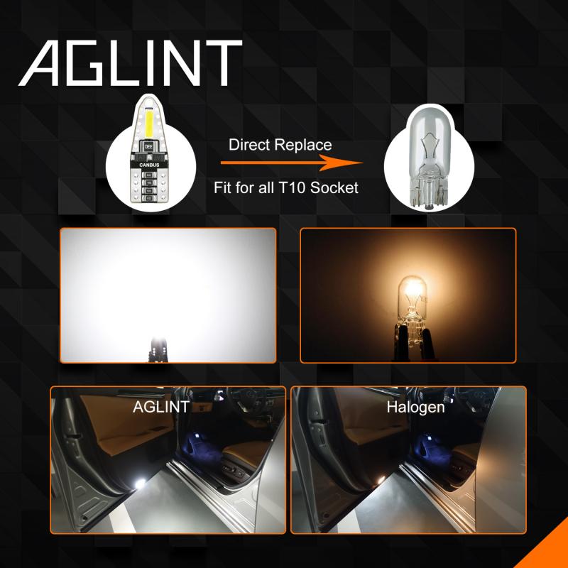 Car T10 194 168 W5W 2825 7020 Interior Reading Dome Lamp Door License Plate Lights Indication Light T10 Led Light 6500K White
