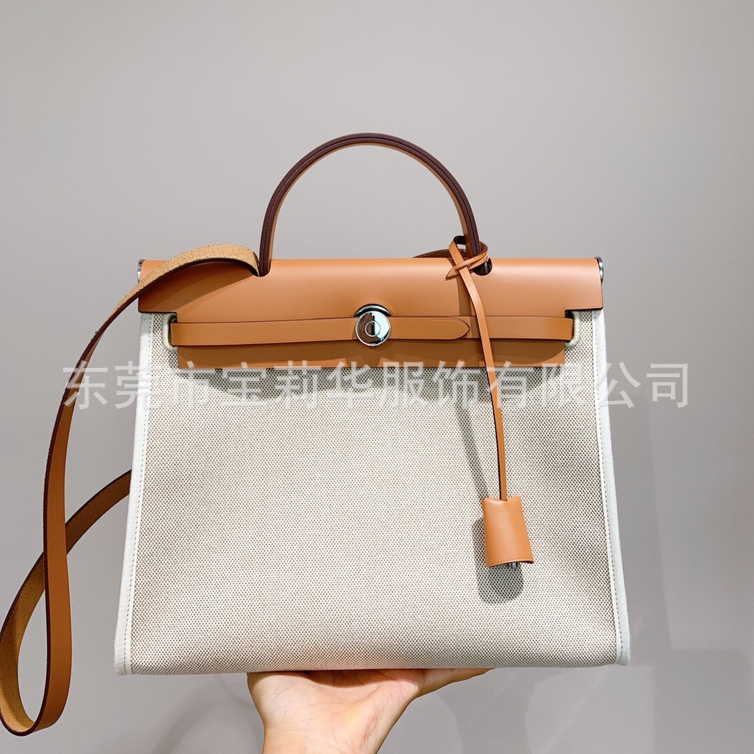 Director's hand sewn herbag31 canvas bag classic handbag canvas patchwork one shoulder straddle women's bag agate blue