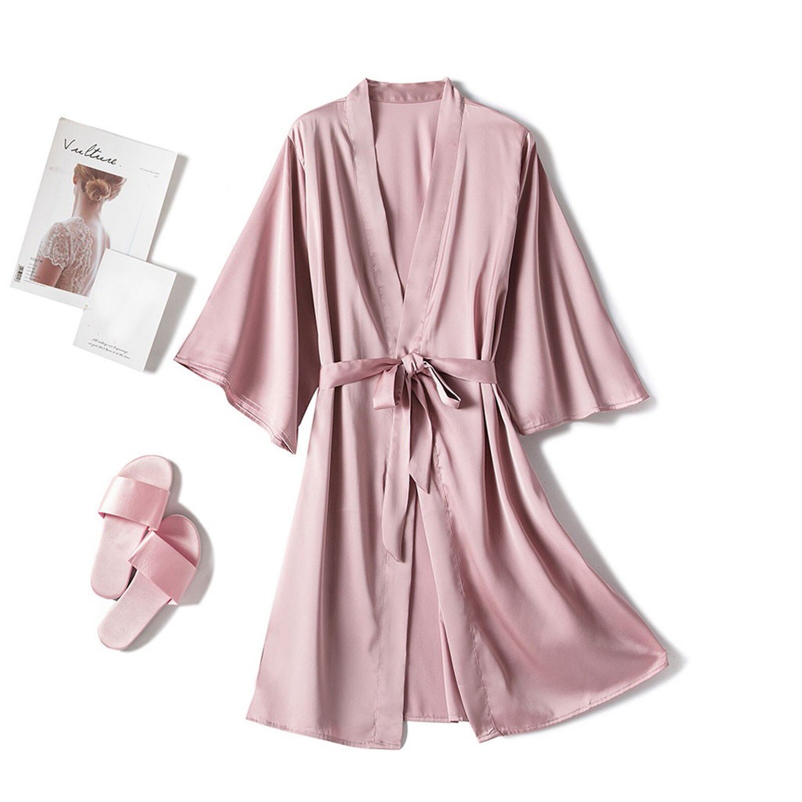 Women Silk Satin Long Bathrobe wedding Bride Lace Robe Kimono Robe Sexy Feminino Bath Night Robe Plus Size Peignoir Femme
