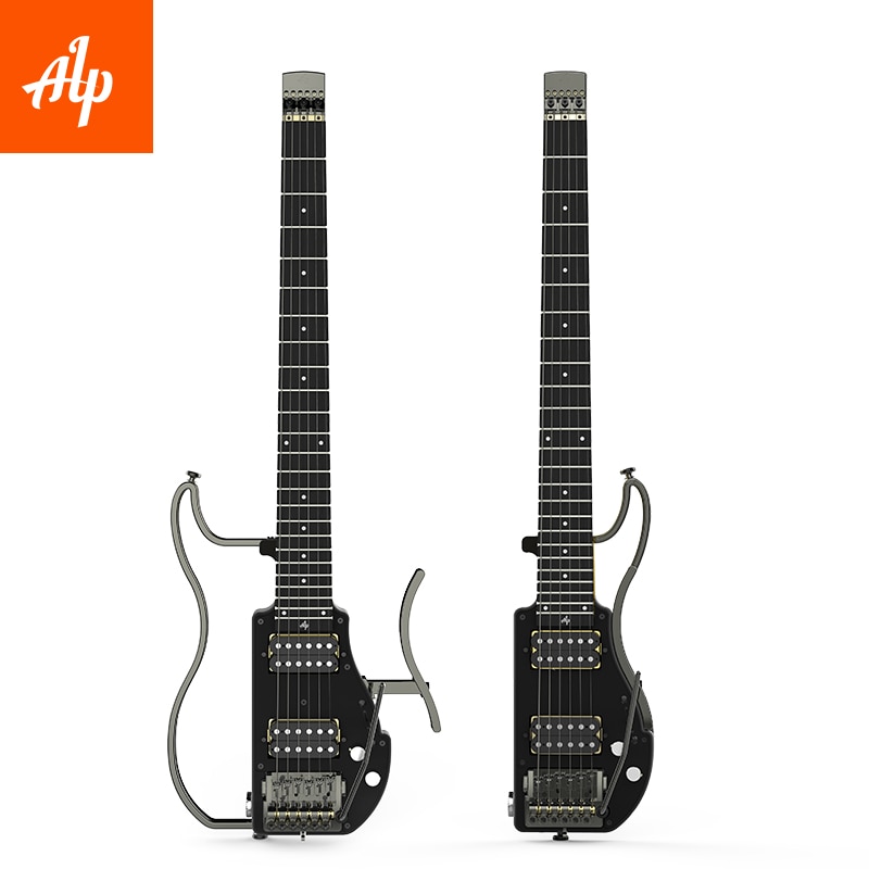 ALP Headless Travel Electric Guitar Double Humbucker ADS-201H Ebony Finger Board Foldable