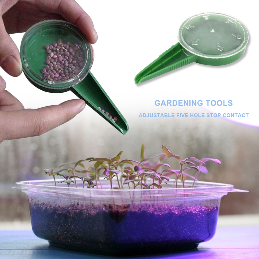 Plant Seed Sower 5 File Adjustable Planter Hand Held Flower Grass Plant Seeder Garden Multifunction Seeding Dispenser Tools