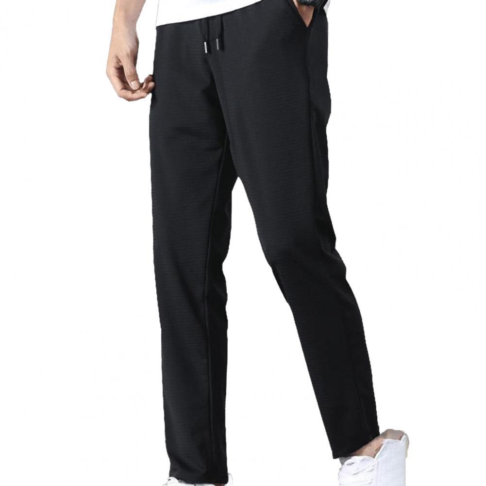 Pants For Men Fashion Summer Mid Rise Elastic Waist Straight Ninth Pants Ice Cool Loose Men Trousers Joggers Men Sweatpants
