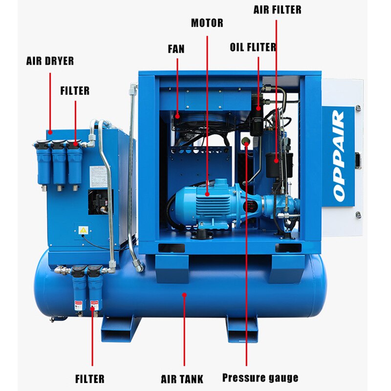 220V 60HZ 20HP 15kW 0.8mpa 1mpa 1.2mpa 1.2m3/min Rotary Screw Air Compressor for Laser Cutter Industry