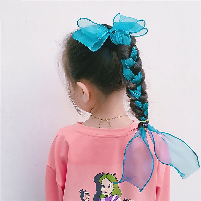 Sweet Bow Organza Streamers hair clip Long Ribbon Duckbill Clip Kids Hair Accessories Organza Streamers Hairpins Lace Hair Clip