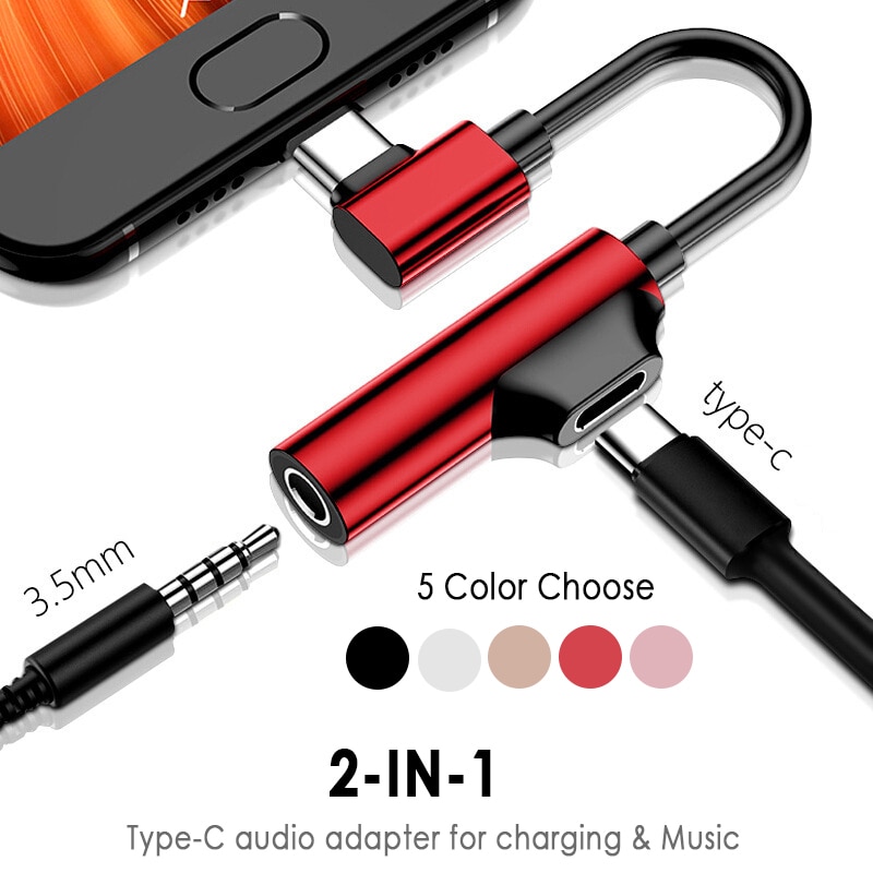 Type c to 3.5mm jack adapter USB Type-c charging cable charger Headphone converter for Xiao Mi 9 8 Audio USB C Adapter adapter