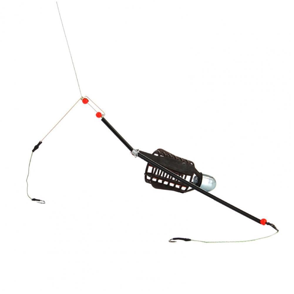 Fish Bait Feeder Portable Wear-resistant Metal Fishing Lure Cage with Line Hooks for Fishing Lure Cage Fishing Accessories