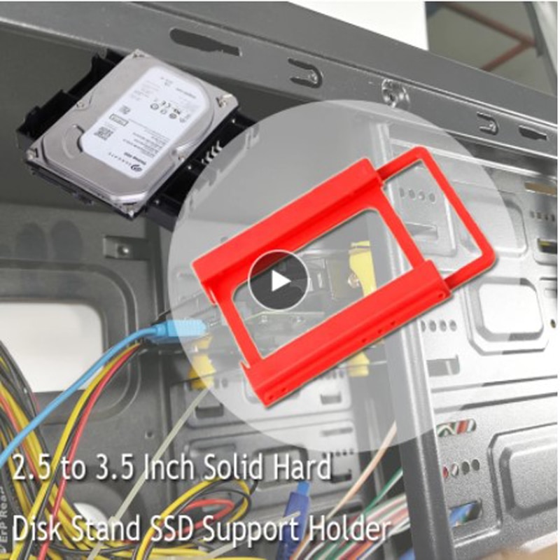 2.5 To 3.5 Inch Solid Hard Disk Stand SSD Support Holder Plastics Red Fo Mechanical Hard Drive Bracket Optical Drive Bit Solid