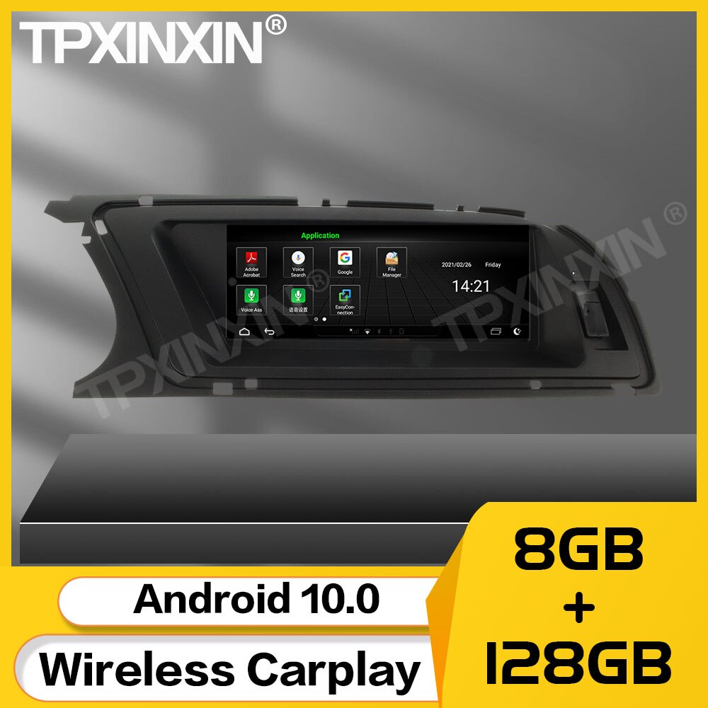 8+128G Car Multimedia Stereo Receiver Android 10 For Audi A4 2013 2014 2015 WiFi GPS Audio Auto Video Radio Navigation Head Unit