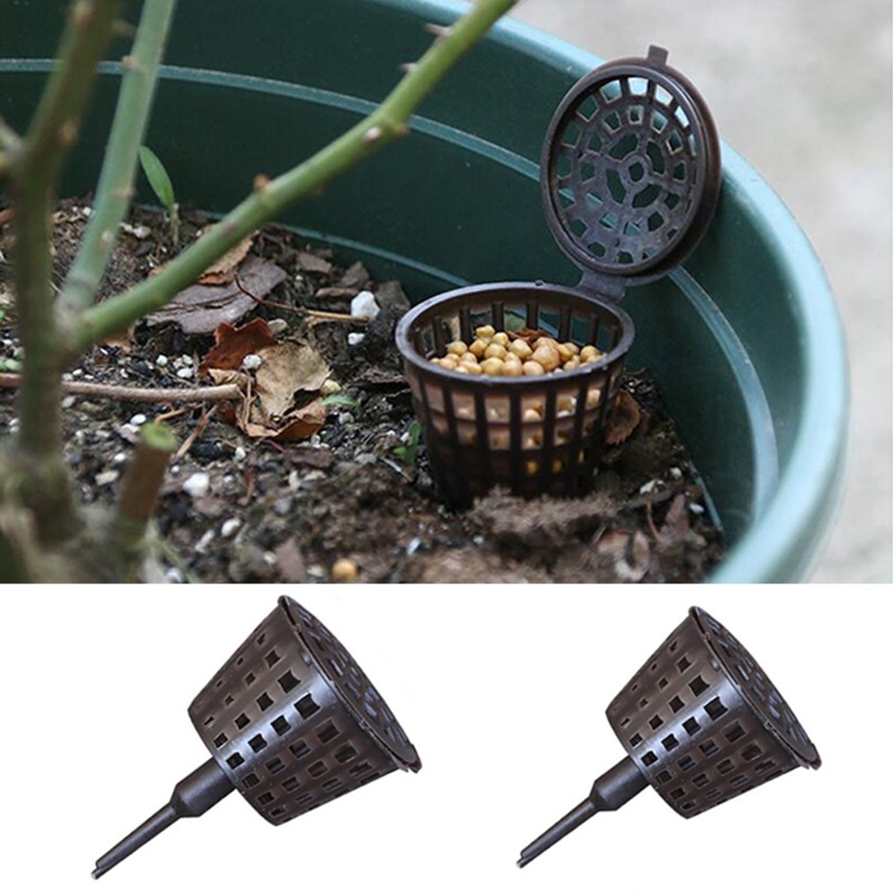1Pc Fertilizer Mesh Basket Plastic Fertilizer Container Basket with Lid Garden Nursery Pots Planting Nutrition Cups Garden Tools