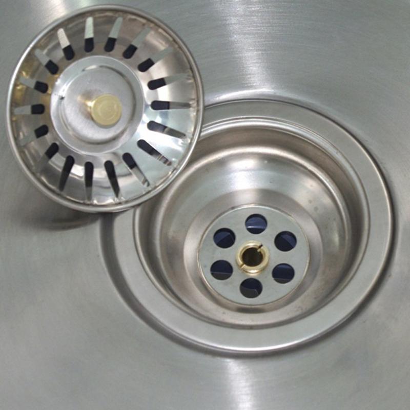 1PCS Portable Stainless Sink Strainer Waste Plug Sink Filter Waste Collector Kitchen Bathroom Accessories Colanders & Strainers