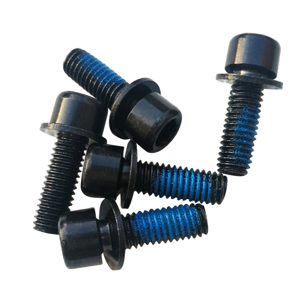 Bolt Bike Water Bottle Cage Screw Bicycle Disc Brake Rotor Bolts 6mm MTB Bike Steel Rotor Fixing Screw with Gasket