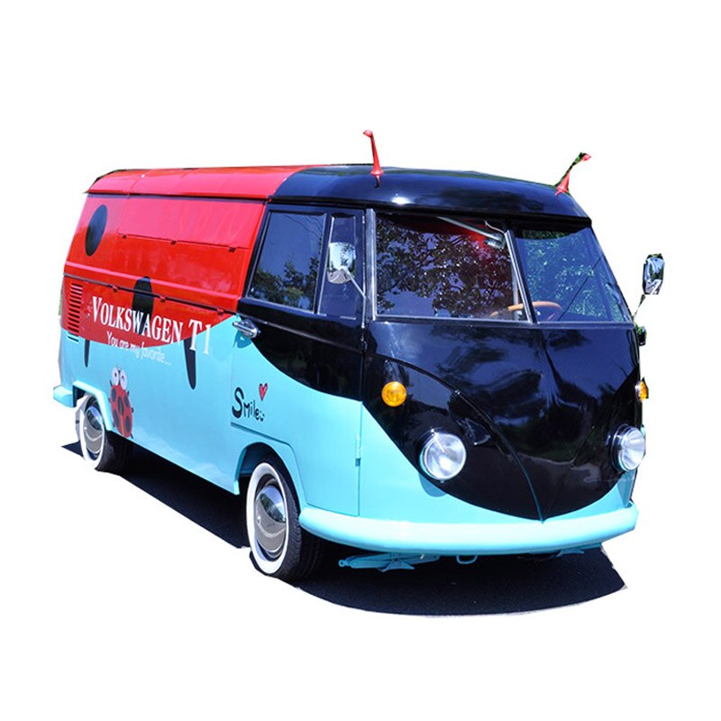 Hot sale beetle 4.3m length mobile electric public model T1 fast food cart/truck/trailer outdoor use with free shipping by sea