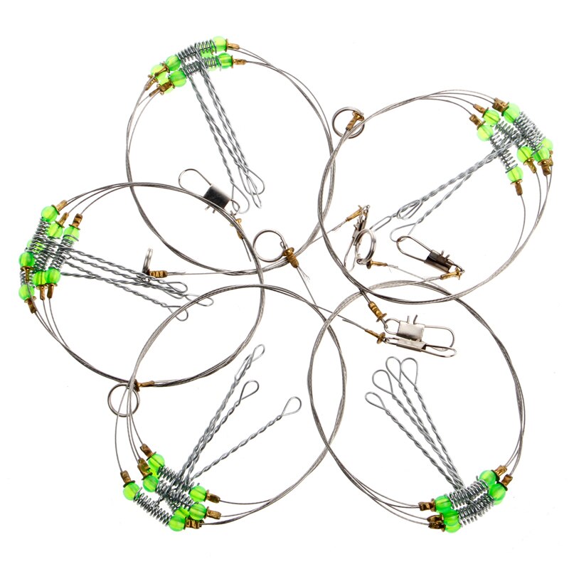 Anti-Winding Swivel String Sea Fishing Hook Steel Rigs Wire Leader Fish Hooks N58B