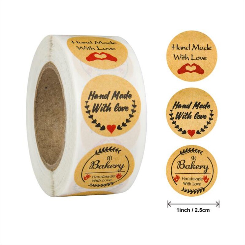 50PCS Love Series Thank You Sticker Labels Sealing Kraft Paper Sticker Stationery & Office Supply Decoration Scrapbooking