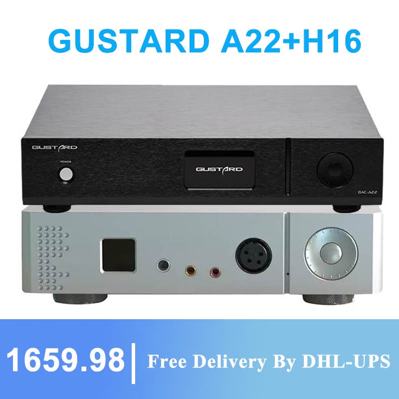 GUSTARD DAC-A22 DAC Dual AK4499 XMOS MQA Support DSD512+ H16 Headphone Amplifier High Resolution OLED Display XLR/RCA Balanced