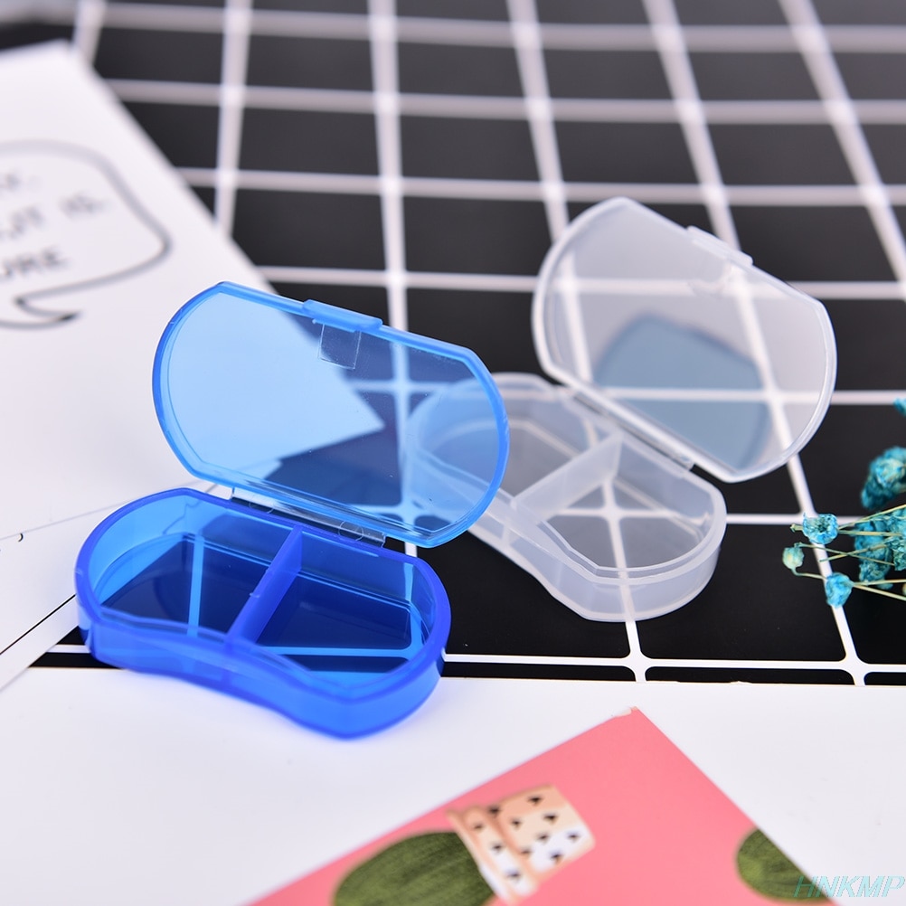 1pc 2 Grids Container Tablet Sorter Box Mini Medicine 7 Day Weekly Storage Pill Case Organizer