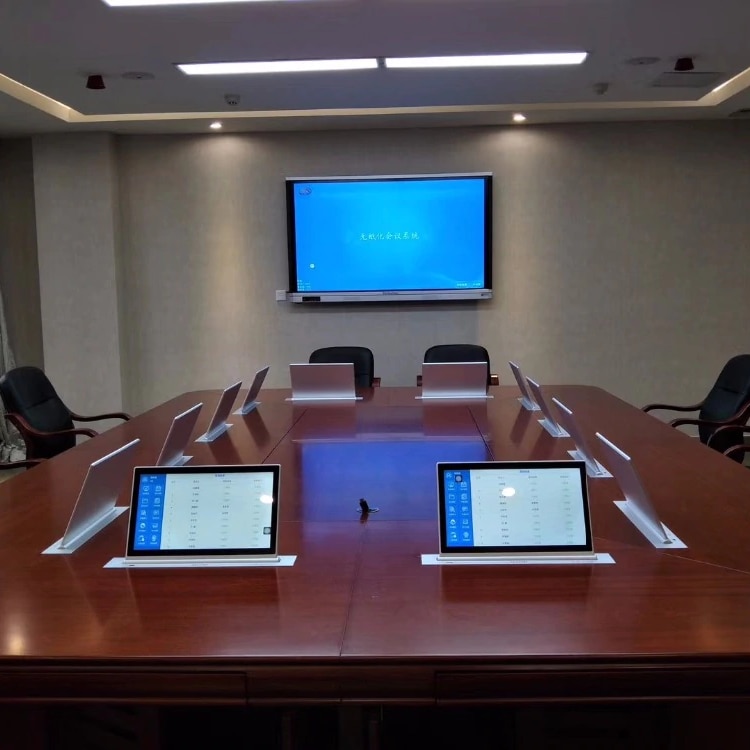 Table mount touch screen tablets desk lcd monitor lift paperless conference system