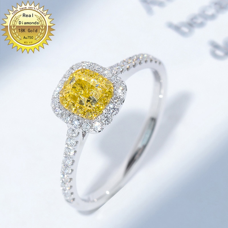 18k white gold Natural Real 0.6ct diamond ring Jewellery Engagement ring &Wedding ring have certificate H-M03