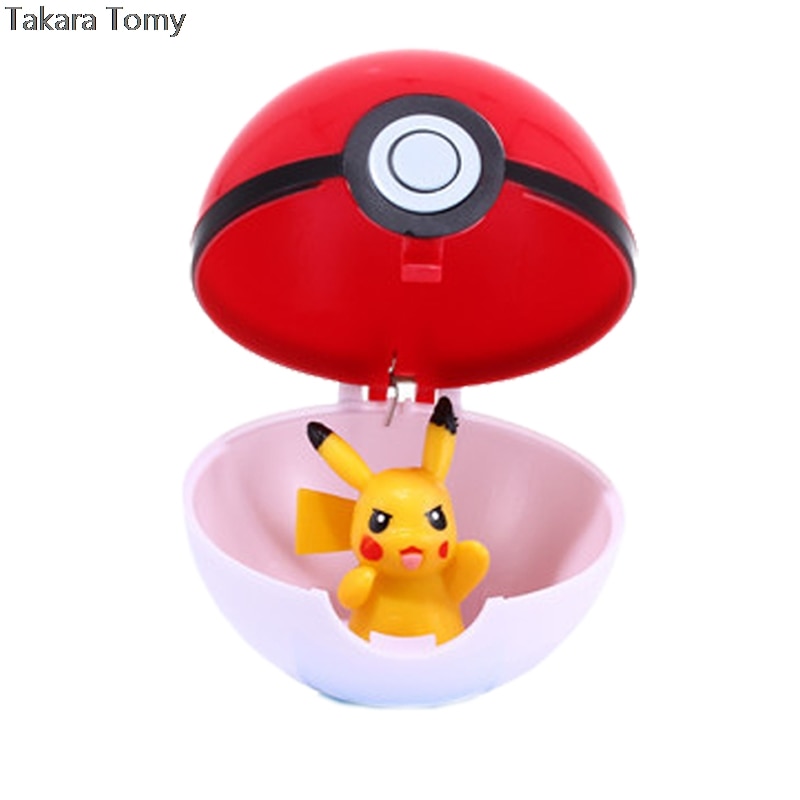 POKEMON 1Pcs Pokeball + 1pcs Free Tiny Random Figures Inside Action Figures Toys