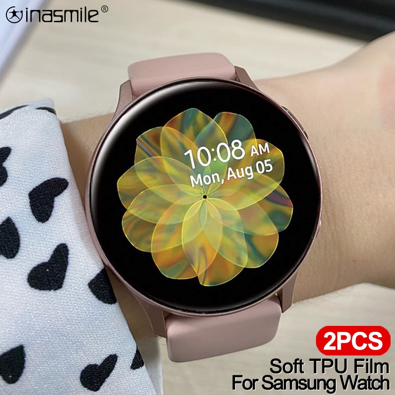 2PCS Screen Protector For Samsung Galaxy Active 1 Active 2 40mm 44mm Soft Protective film For Galaxy Watch 3 41mm 45mm 42mm 46mm
