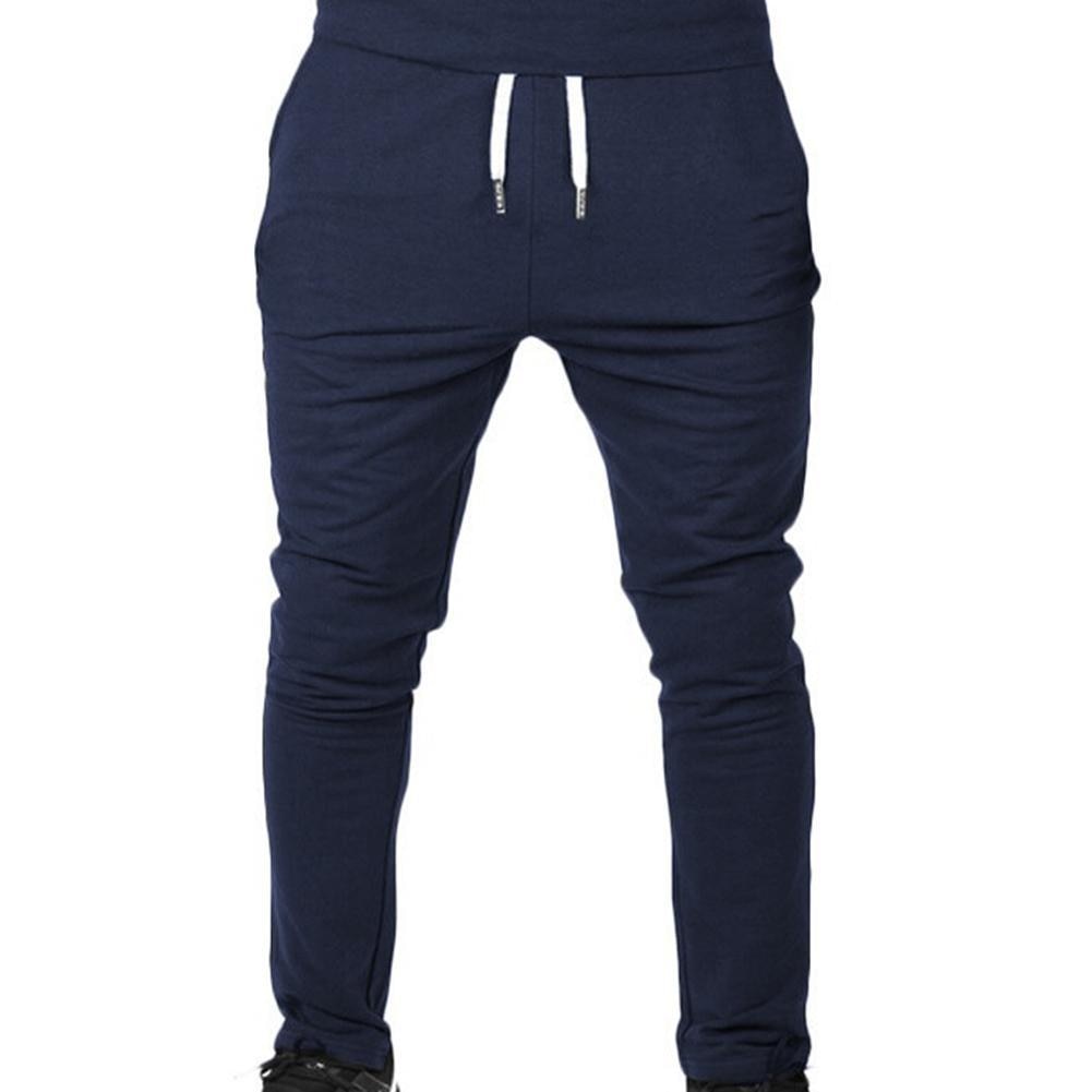 Casual Pants Men Outdoor Sports Sweatpants Running Pants Solid Color Drawstring Long Trousers Men's Clothing 2021