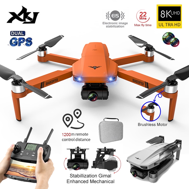 XKJ KF102 GPS Drone 8K HD Camera 2-Axis Gimbal Professional Anti-Shake Aerial Photography Brushless Foldable Quadcopter 1.2km